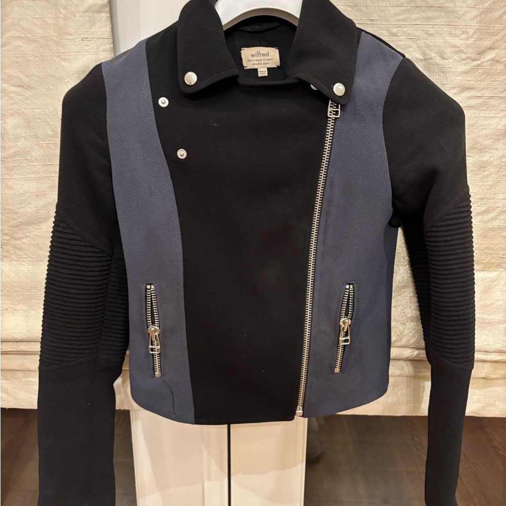 Wilfred Black and Gray Women's Bomber Jacket